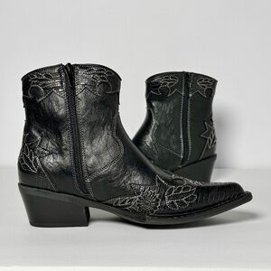 Free People x Coconuts by Matisse Savanna Western Embroidered Faux Leather Black